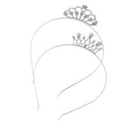 CAXUSD 2pcs Adjustable Crystal Crown Headbands with Sparkling Rhinestones Metal Butterfly and Star Design Hair Accessories for Stage Performances and Special Occasions