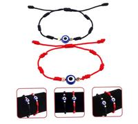 CAXUSD 2pcs Adjustable Evil Eye Bracelet Handwoven String Wristbands for Men Women Skin-friendly Material Minimalist Jewelry for Friendship and Daily Wear