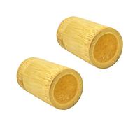 CAXUSD 2pcs Bamboo Bird Training Jar Feeder Chick Dish Guinea Pig Hay Budgie Dog Feeding Bowl Pet Quail Coop Cockatiel Birdcage Food Brooder Bird Cage Airtight Pellets