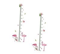 CAXUSD 2pcs Cartoon Flamingo Height Measurement Wall Stickers for Children's Spaces, PVC Material, Easy to Apply Decorative Growth Chart for Nursery Or Bedroom