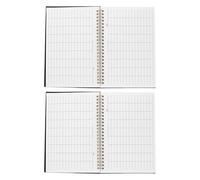 CAXUSD 2pcs Expense Tracker Ledger Book with Twin-Wire Binding PP Cover Horizontal Pages for Accurate Financial Record-Keeping Personal Budget Planner for Business Home Finance Management