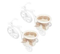 CAXUSD 2pcs Garden Fence Baskets Woven Flower Baskets Imitate Rattan Design Home Flower Storage Decorative