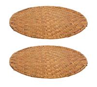 CAXUSD 2pcs Handwoven Straw Dining Table Placemat Lightweight and Tear-resistant Heat Protector Mat for Home and Bar Use, Sturdy Dinner Mat Natural Weaving Craft