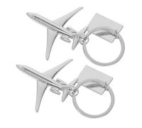 CAXUSD 2pcs Metal Airplane Keychain Aircraft Model Key Rings for Travel and Aviation Enthusiasts Lightweight Compact Pilot Present for Backpack and Purse Accessories