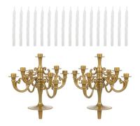 CAXUSD 2pcs Mini Plastic Candle Holder Stand, Candelabra Taper Vintage Candlestick Cake Topper for Wedding Event Birthday Party