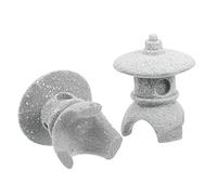 CAXUSD 2Pcs Miniature Japanese Statue Lantern Decorations for Zen Gardens Bonsai and Home Decor Compact Design for Outdoor and Indoor Use