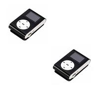CAXUSD 2pcs Portable Digital Mp3 Player Mini Clip Player Lcd Display 32gb Storage 3.5mm Jack Rechargeable Battery