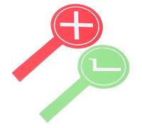 CAXUSD 2Pcs Reusable Answer Paddle for Teachers Double-sided Voting Boards with Red and Green Check Mark Handheld Teaching Game Tools for Classroom Events and Student Interaction