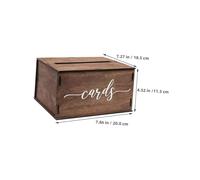 CAXUSD 2pcs Rustic Wooden Card Box with Slot Handmade Photo and Wishing Card Holder for Wedding Reception Birthday Shower Graduation Party Decorations