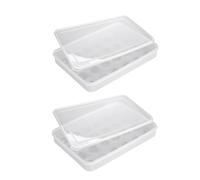 CAXUSD 2pcs Stackable Plastic Egg Storage Box Egg Holder Container for Kitchen Refrigerator for Home and Restaurant Food Preservation