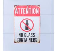 CAXUSD 2pcs Swimming Pool Sign Beach Safety Signs No Glass Containers for Beach