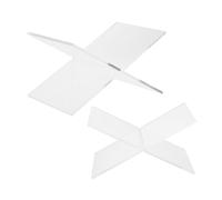 CAXUSD 2pcs Transparent Acrylic Book Display Stand for Coffee Table Open Book Holder Organizer Magazines Lightweight Portable Desktop Shelf Rack