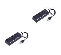 CAXUSD 2pcs Usb Hub Ports Usb Powered High Speed Data Hub Compatible Xp Vista Led Indicator