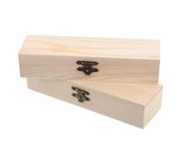 CAXUSD 2pcs Wooden Stationery Box Multi Compartment Pencil Case for Boys and Girls Adults DIY Art Pen Crayon Storage Box