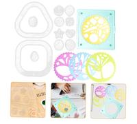 CAXUSD 2sets Ten Thousand Ruler Drawing Stencils Reusable Templates for Painting Art Crafts Shape Stencils for Artist Pupil Use