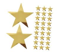 CAXUSD 35Pcs Gold Paper Star Cutouts Lightweight Festival Decoration for Wedding Party Photo Props and Table Confetti Bright Color Star Ornaments for Holiday and Theme Events
