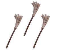 CAXUSD 3pcs Cat Interactive Teaser Wand with Wooden and Rope Material, 17cm Each, for Cat Exercise and Playtime to Attract Cat’s Attention