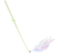 CAXUSD 3pcs Cat Teaser with Feather and Bell on Cactus Handle Interactive Cat Stick Reducing Boredom and Self-entertainment with Cute Cartoon Design