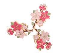 CAXUSD 3pcs Cherry Blossom Brooch Pins Cute Metal Enamel Flower Badge for Hats Bags Clothes Delicate Cartoon Floral Pattern Lapel Pin Accessories for Parties Proms