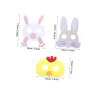 CAXUSD 3pcs Easter Felt Masks for Soft Comfortable Bunny and Chick Animal Costume Masks Decorative Masquerade Face Covers for Easter Party and Cosplay Supplies