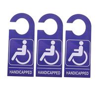 CAXUSD 3pcs Handicap Parking Sign Blue PVC Disabled Permit Tags for Car and Door Portable Handicap Placard Hangers with Clear Symbol for Outdoor Accessible Parking and Facility Use