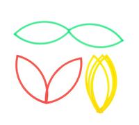 CAXUSD 3pcs Maths Set Flexible Geometry Teaching Tool Lightweight Portable Circles Equipment for Primary School Random Colour