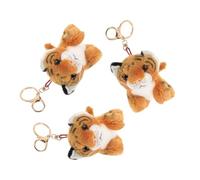 CAXUSD 3pcs Plush Tiger Keychains Soft Stuffed Animal Bag Charms Cute Jungle Animal Dangle Accessories for Party Favors Birthday Gifts
