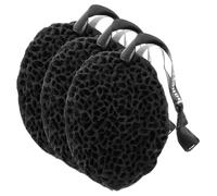CAXUSD 3pcs Rinse Free Bath Sponges Non-Latex Drop-Shaped Bathing Sponge Scrubbers with Honeycomb Exfoliator Balls for Gentle Shower and Body Bath Scrubbing in Black