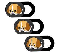 CAXUSD 3pcs Webcam Cover Privacy Slide Camera Cover Protector for Laptop Tablet Pc Cartoon Puppy Design, Ultra-thin Privacy Protection for Online Security