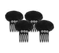 CAXUSD 4 Pcs Rhinestones Hair Comb Clip, Hair Clip, Silver, Seamless Volume Boost Top Raising Design, No Marks, for Parties and Daily Life