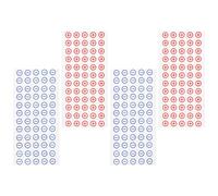 CAXUSD 4 Sheets Self-Adhesive Battery Polarity Stickers in Red and Blue for Power Distribution Blocks with PVC Material, Easy Labeling and Versatile Use in Toolkit, 12mm Diameter