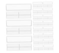 CAXUSD 48pcs Self-Adhesive Label Pockets for Bookshelf Organization Clear Index Card Holders with Strong Adhesive for School Library Cataloging and Shelf Display