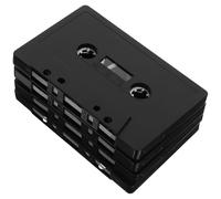 CAXUSD 4pcs Blank Cassette Tapes Black DIY Accessory for Handcrafts and Wall Decoration Plastic Vintage-inspired Classic Style Suitable for Home Use