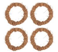 CAXUSD 4pcs Coconut Fiber Bowl Coasters Brown Circle Hot Dish Rings