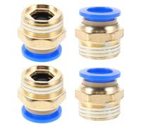 CAXUSD 4pcs Copper Pneumatic Gas Quick Release Coupling with Straight Push to Connect Fittings for Air Hose and Pneumatic Components Quick Connection Hose Pipe Connector and Systems