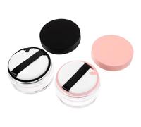 CAXUSD 4pcs Loose Powder Containers 20g Plastic Makeup Storage Boxes with Powder Puff for Easy Application Travel Skincare
