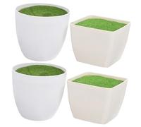 CAXUSD 4pcs Miniature Flowerpot Elegant Plastic Fake Flowerpot for Home Decor Simulation Planter with Capacity for Tiny Plants for Garden Balcony Living