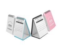 CAXUSD 4pcs Minimalist Small Desk Calendar January to June Portable Mini Table Flip Calendar for Management and Daily Planning in Black Green Pink White