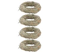 CAXUSD 4pcs Natural Bamboo Leaf Grass Rings Chew for Hamsters and Rabbits, Safe and Convenient to Store Pet Molar Grass for Teeth Grinding and Biting