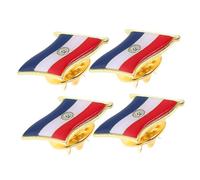 CAXUSD 4pcs Paraguayan Flag Pins Enameled Badges for National Pride Iron Lapel Pin for Festivals Celebrations and World Travel Souvenirs