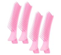 CAXUSD 4pcs Pink Plastic Hair Sectioning Grip Clips for Salon and Hairdressing with Sturdy Design and Sectioning Capability, Professional Hair Styling and Parting Accessories