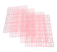 CAXUSD 4pcs Pink Reusable Plastic Bunny Cage Foot Mats for Rabbit Guinea Pig Hamster Cage Floor Cushions Wear-resistant Small Animal Bedding Pads Suitable for Pet