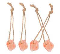 CAXUSD 4pcs Pink Salt Lick Blocks with Holder Natural Mineral Salt for Horses Cattle Deer Livestock Rich Elements Animal Treats and Feed