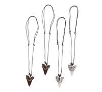 CAXUSD 4pcs Shark Tooth Necklace Unique Design Unisex Jewelry for Men and Women Beach Surfer Accessory Cool Mens Necklaces for Teen Boys