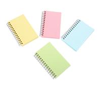 CAXUSD 4pcs Spiral Notebook, Coil Notepad, Paper and Plastic, Multi-function, Portable, Thickened, Office Writing Pad, Student Note Pad