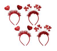 CAXUSD 4pcs Valentine S Day Heart Headbands with Red Sequin Hearts Lightweight Love Headwear for Holiday Parties Bridal Showers Birthday Celebrations Comfortable and Festive Accessories