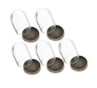 CAXUSD 5 Sets Creative Glass Dome with Base for DIY Micro Landscape Transparent Preserved Flower Display Cloche Multi Purpose Miniature Terrarium Tray for Home Office Decor and Handmade