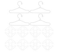 CAXUSD 50pcs Mini Metal Doll Clothes Hangers White Tiny Wardrobe Display Rack for Dollhouse Accessories Space-saving Miniature Clothes Organizer for Doll Outfit Preservation and Playroom
