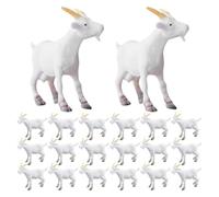 CAXUSD 50pcs Realistic Miniature Pvc White Goat Figurines with Fur Texture and Smooth Surfaces, Compact and Easy to Clean Farm Animal Figures for Terrarium and Fairy Garden Accessories