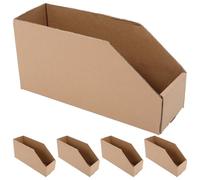 CAXUSD 5pcs Corrugated Cardboard Storage Boxes Space-saving Design Protects Items for Moving and Storage Sturdy Packaging Bins for Efficient Organising